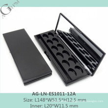 AG-LN-ES1011-12A Cosmetic Packaging Custom Plastic Material Quadrate Multicellular Eye Shadow Case And Mirror